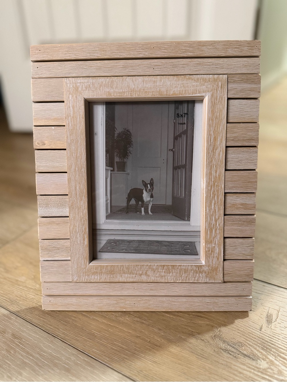 Threshold Wood Slat Picture Frame - Whitewashed Brown